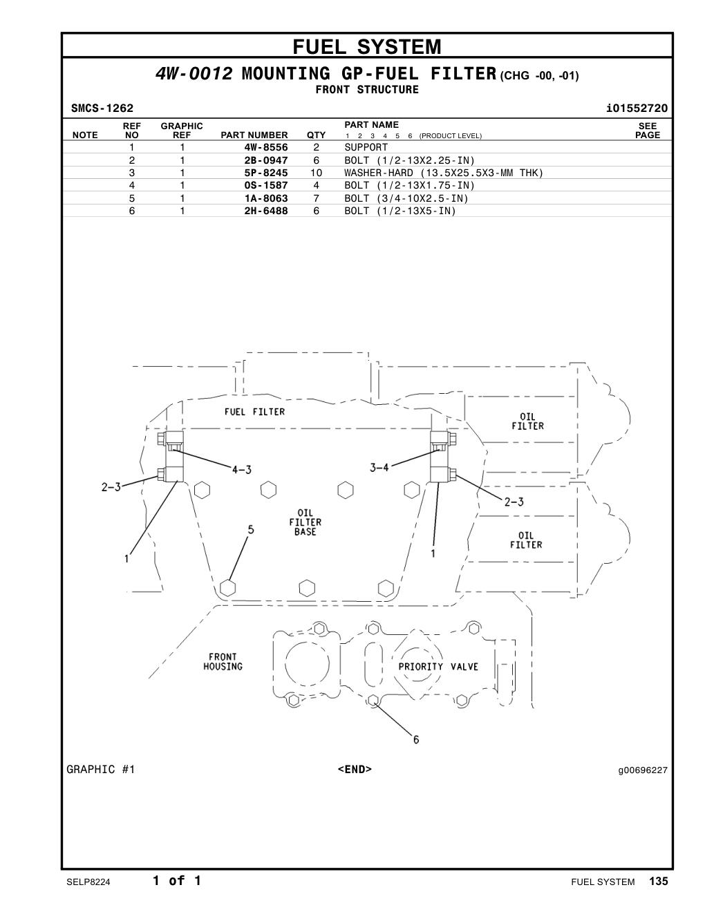 4W-8556 SUPPORT CAT parts manual diagram