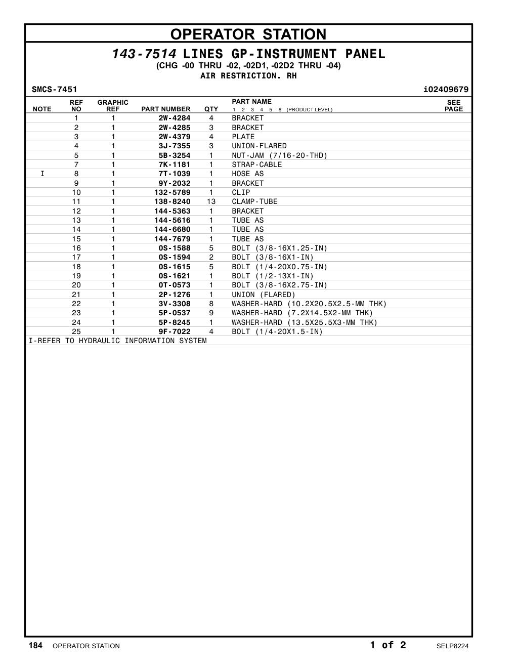 2W-4285 BRACKET CAT parts manual diagram