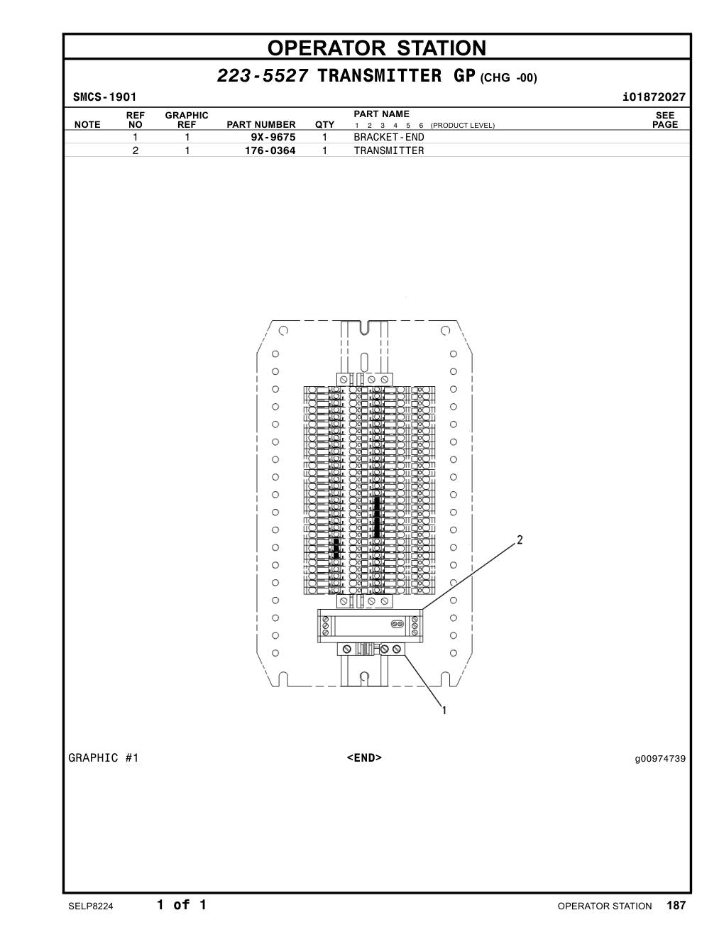 176-0364 TRANSMITTER CAT parts manual diagram