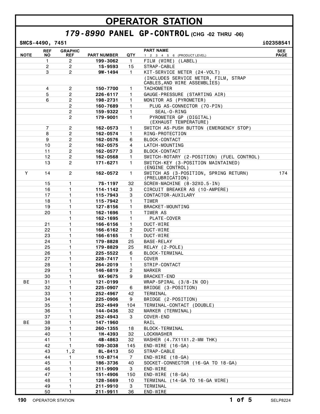 264-2019 STRIP-CONTACT CAT parts manual diagram