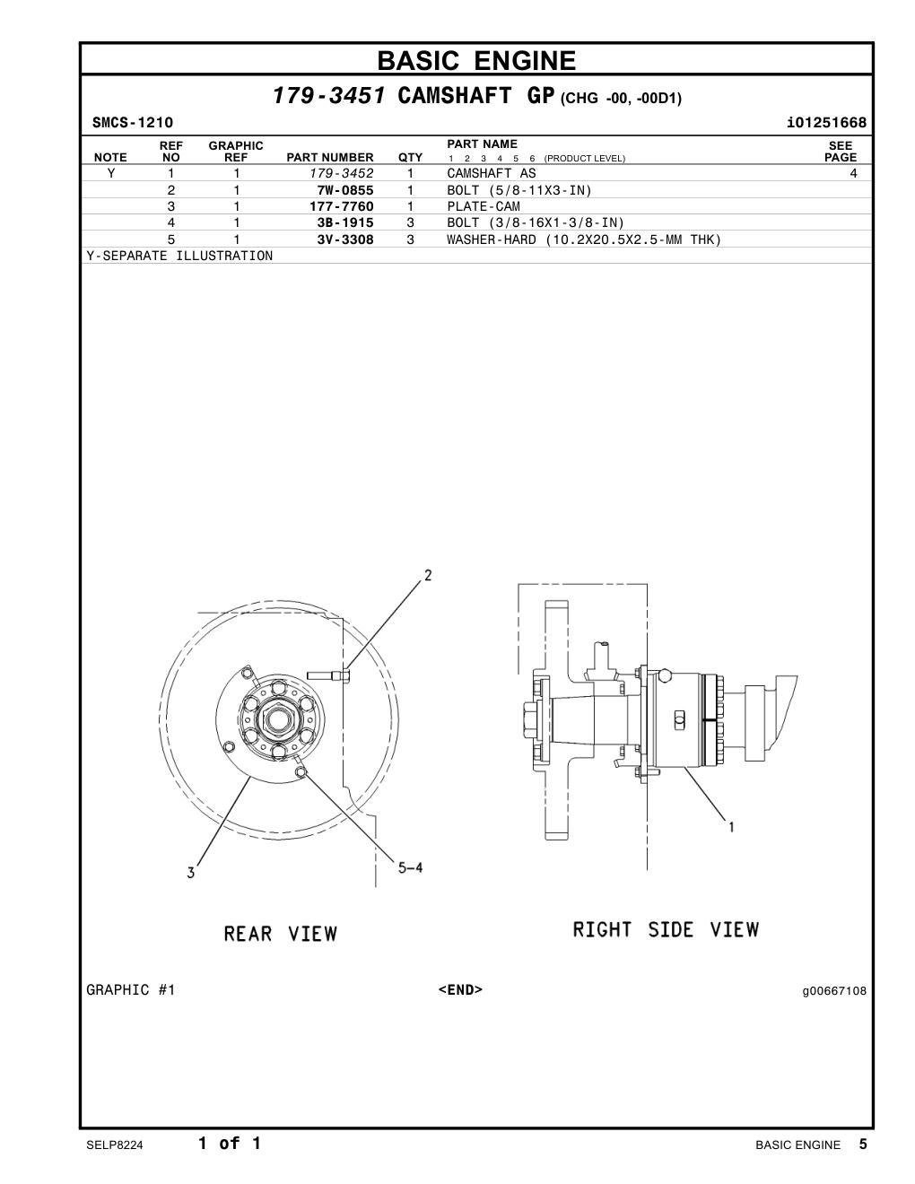 7W-0855 BOLT (5/8-11X3-IN) CAT parts manual diagram