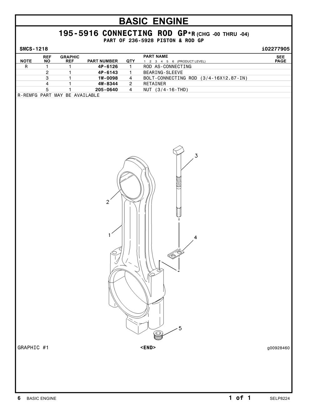 4P-6143 BEARING-SLEEVE CAT parts manual diagram