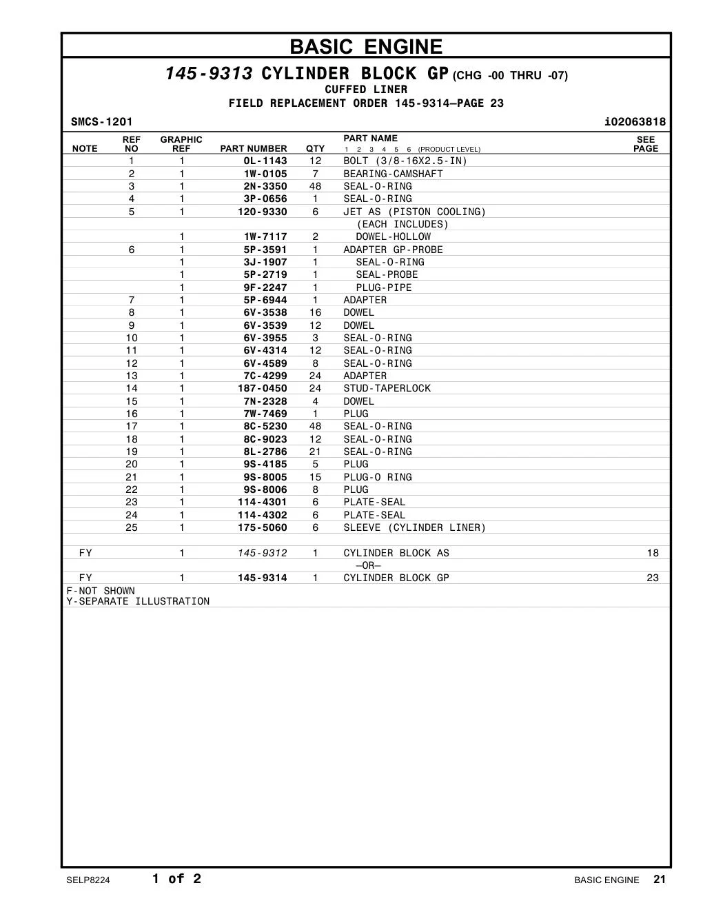 187-0450 STUD-TAPERLOCK CAT parts manual diagram