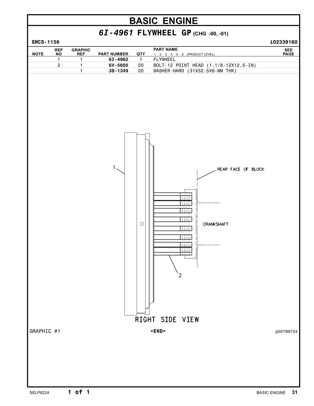 6V-5605 BOLT-12 POINT HEAD (1 1/8-12X12.5IN) CAT parts manual diagram