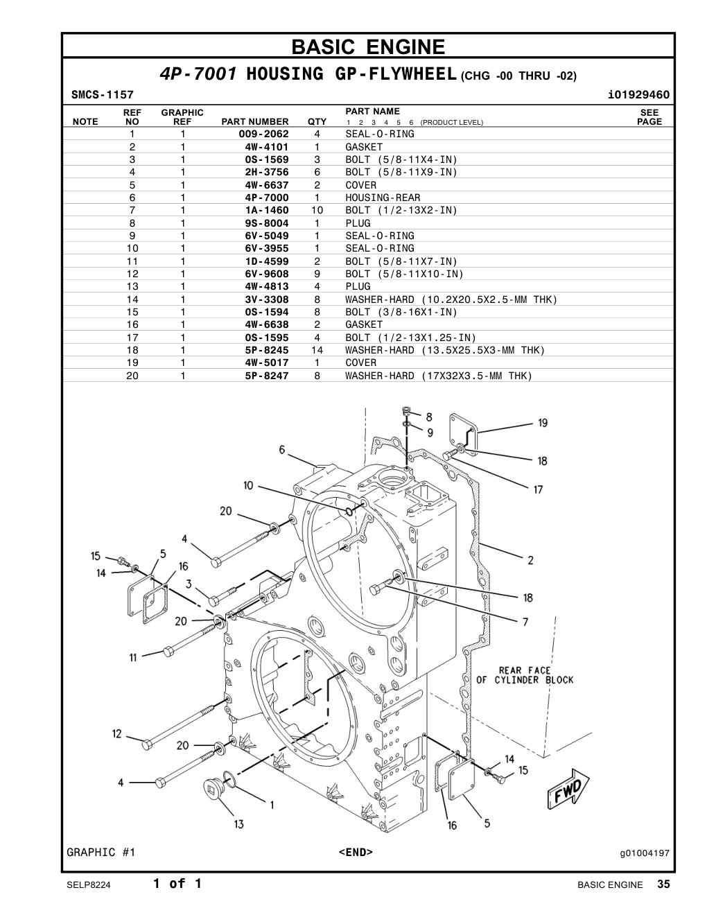 4P-7000 HOUSING-REAR CAT parts manual diagram