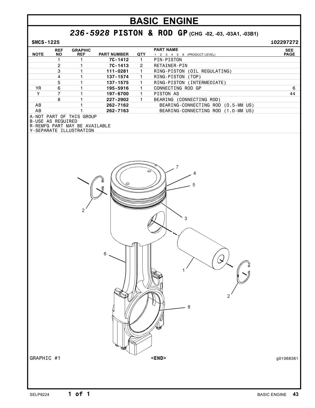 111-0281 RING-PISTON CAT parts manual diagram