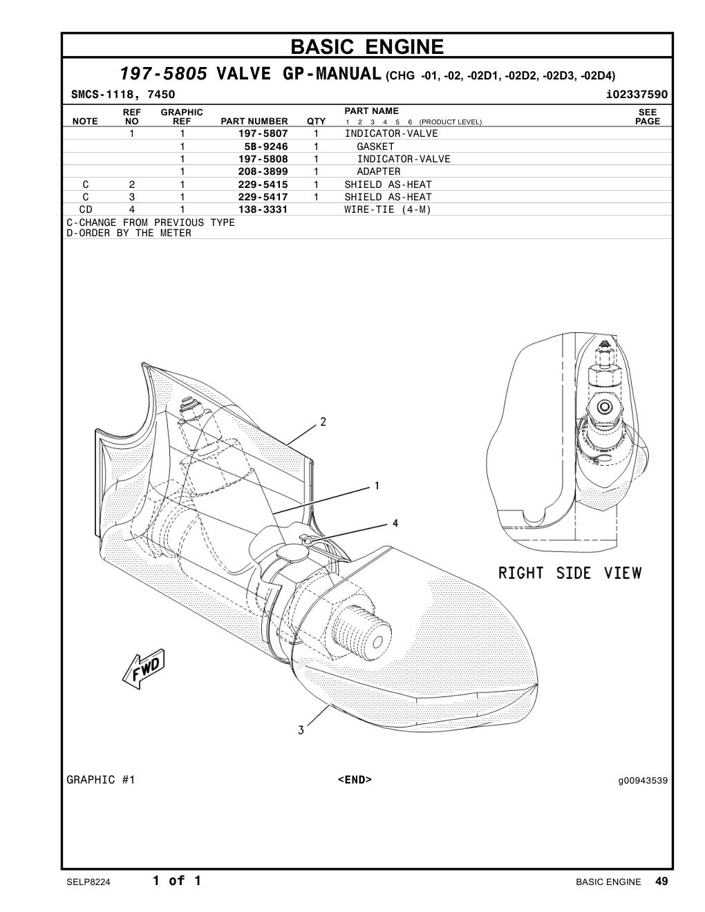 5B-9246 GASKET CAT parts manual diagram
