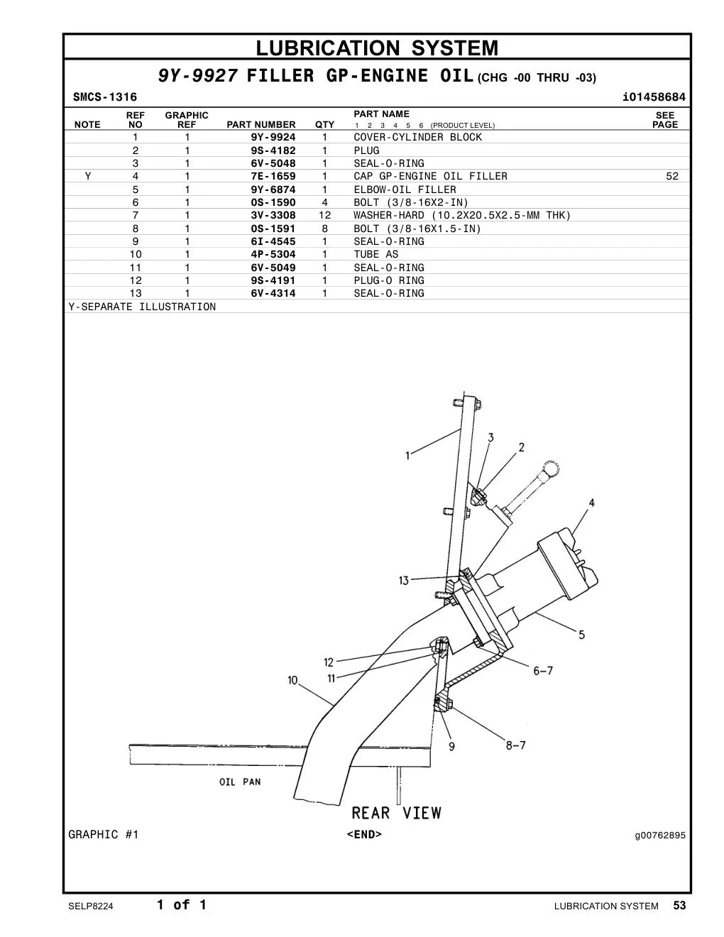 9Y-9924 - COVER-CYLINDER BLOCK