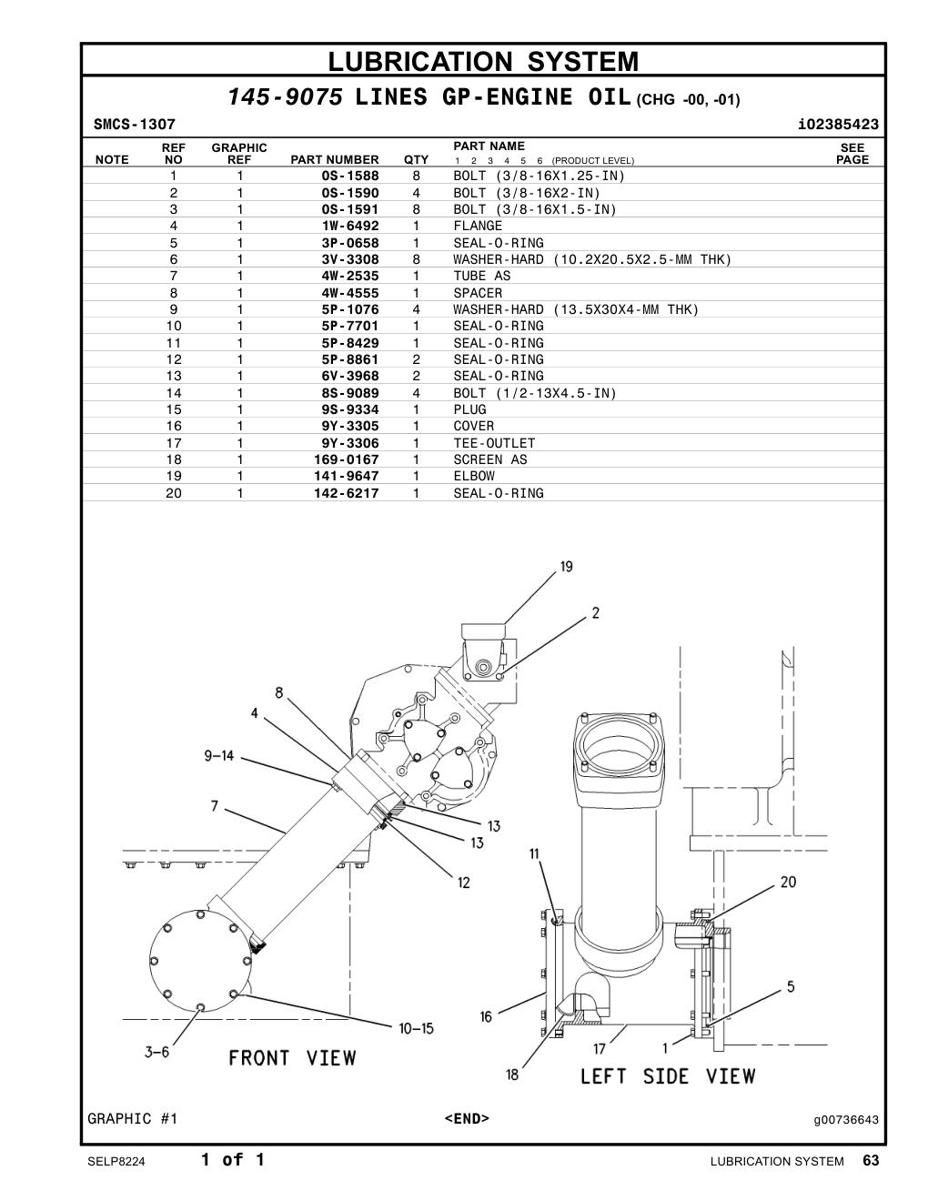 1W-6492 FLANGE CAT parts manual diagram