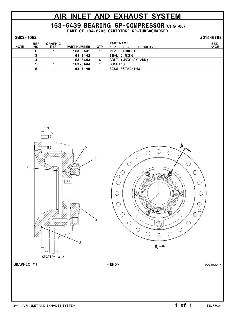 163-6443 BOLT (M5X0.8X12MM) CAT parts manual diagram