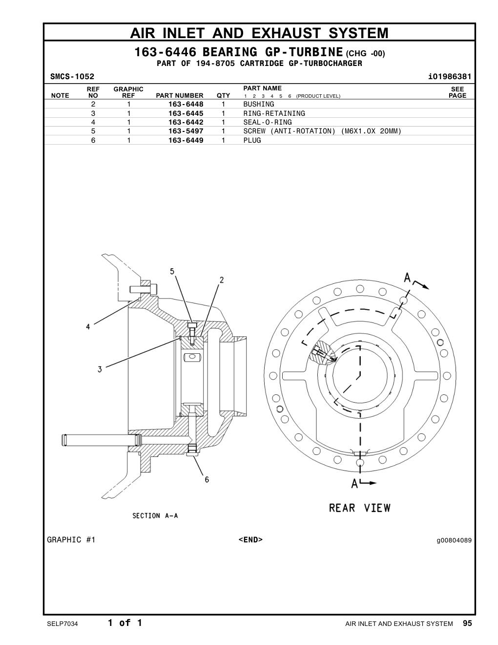 163-5497 SCREW (ANTI-ROTATION) (M6X1.0X 20MM) CAT parts manual diagram