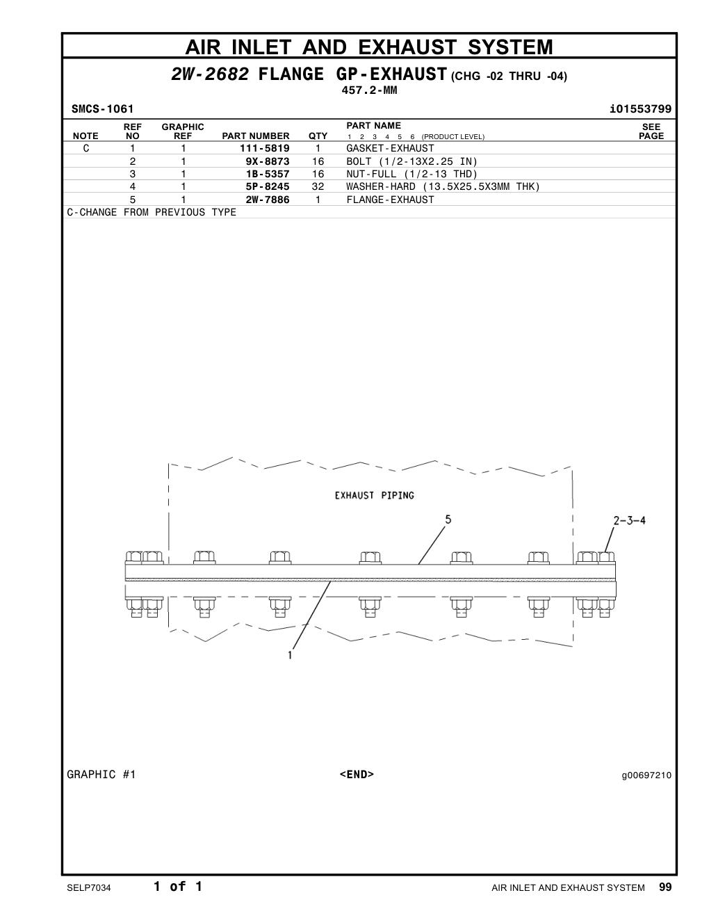 2W-7886 - FLANGE-EXHAUST