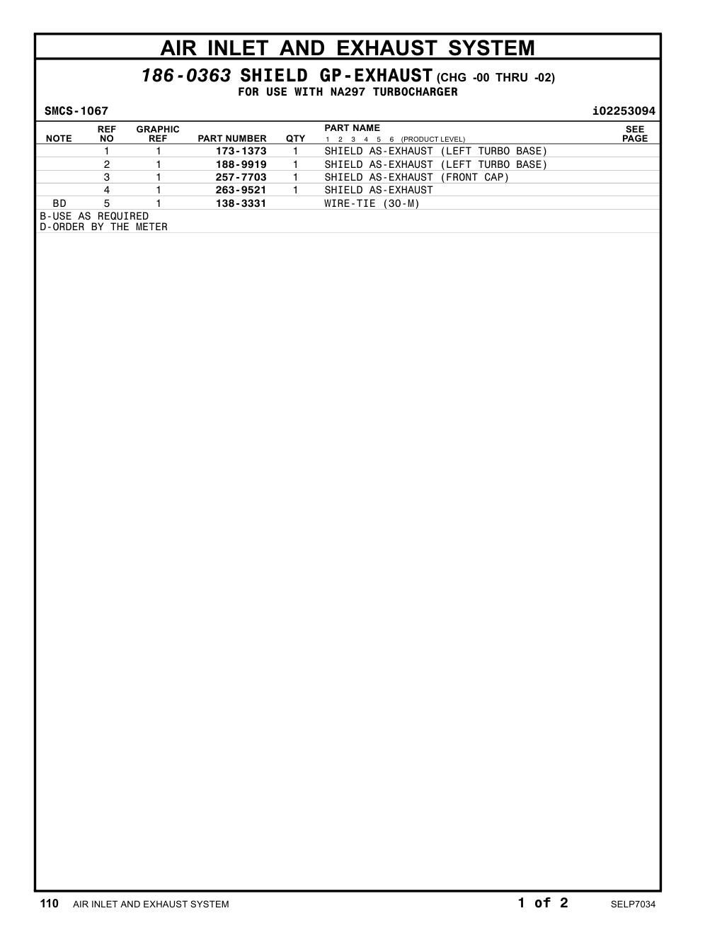 257-7703 SHIELD AS-EXHAUST (FRONT CAP) CAT parts manual diagram