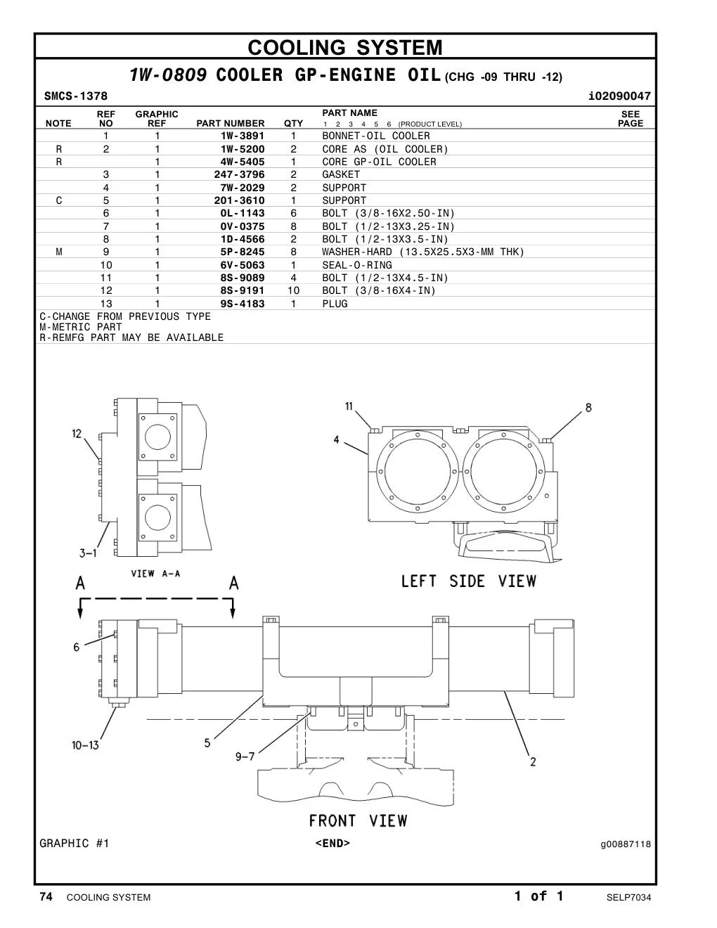 1W-5200 - CORE AS (OIL COOLER)