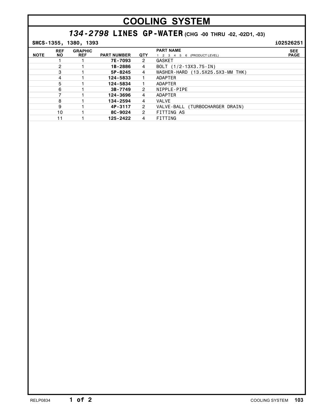 124-5834 ADAPTER CAT parts manual diagram
