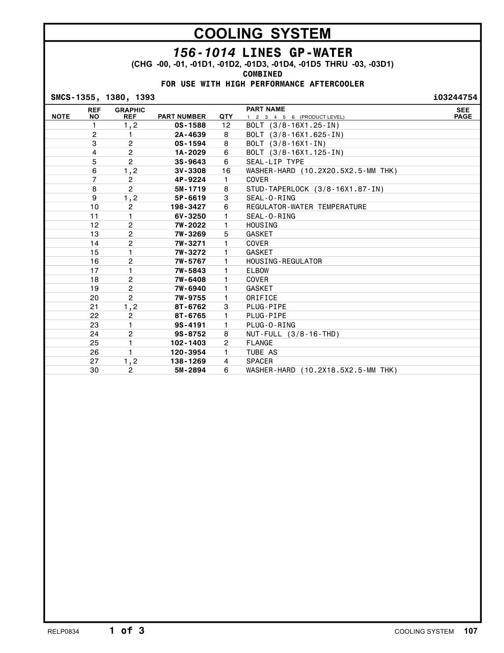 120-3954 TUBE AS CAT parts manual diagram