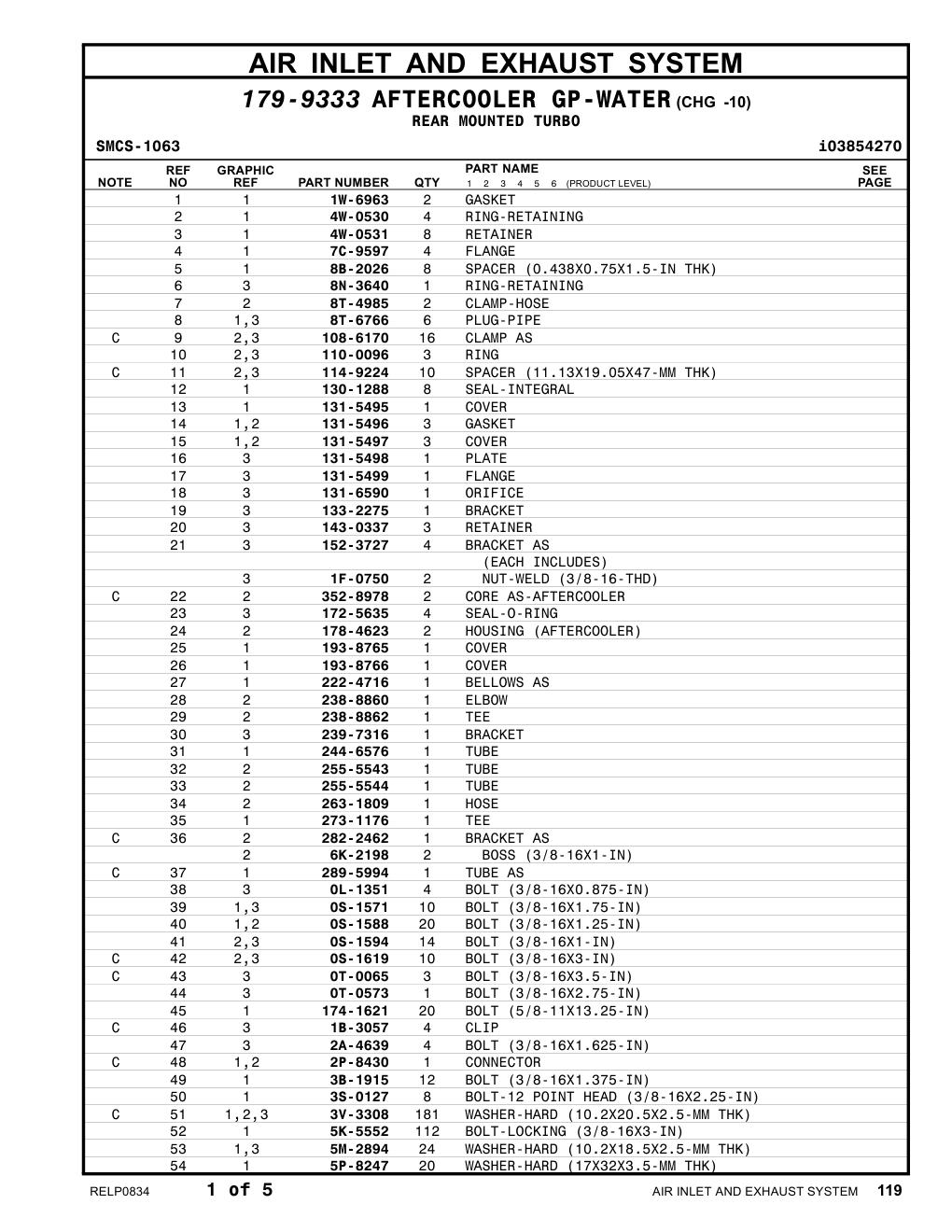 1W-6963 GASKET CAT parts manual diagram