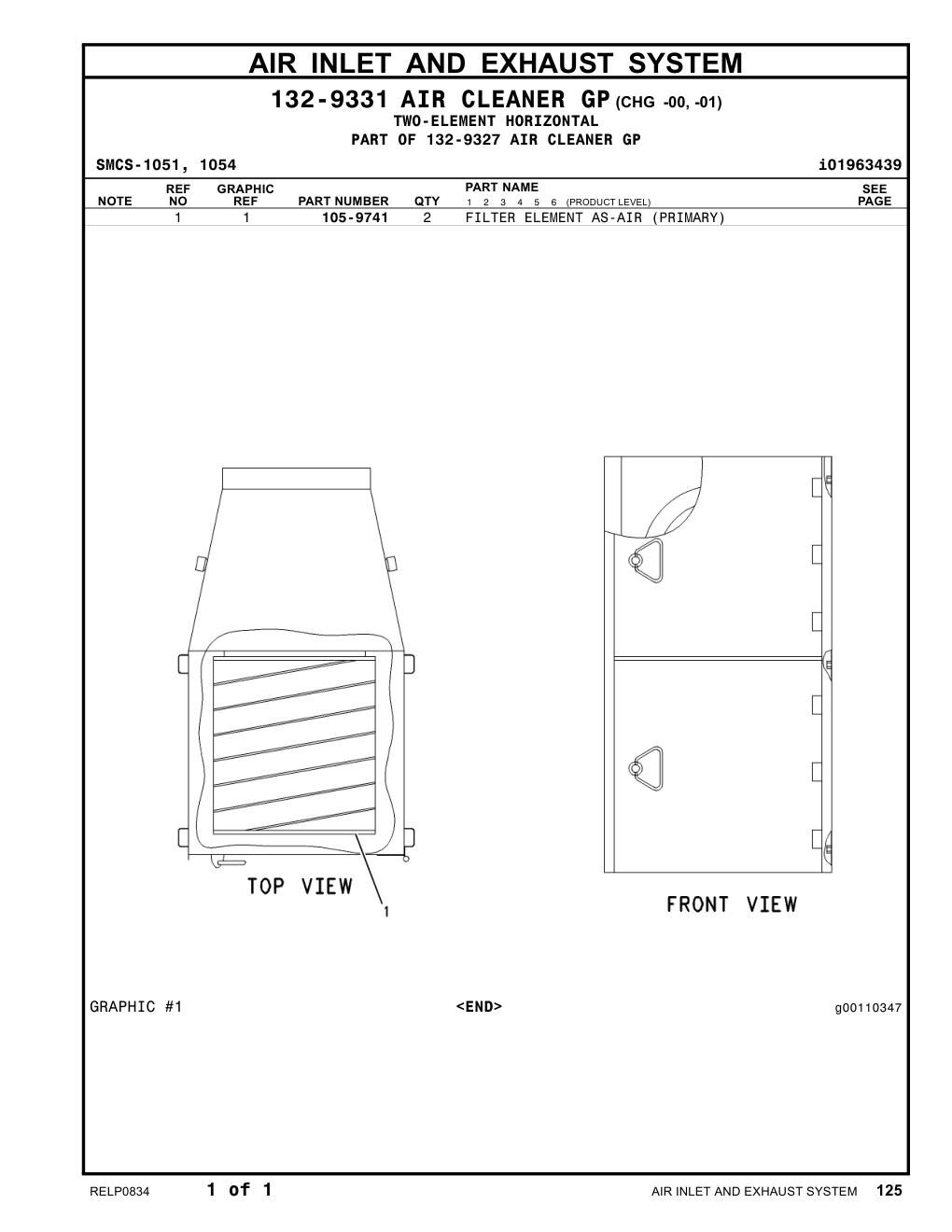 105-9741 - FILTERELEMENT AS-AIR(PRIMARY)
