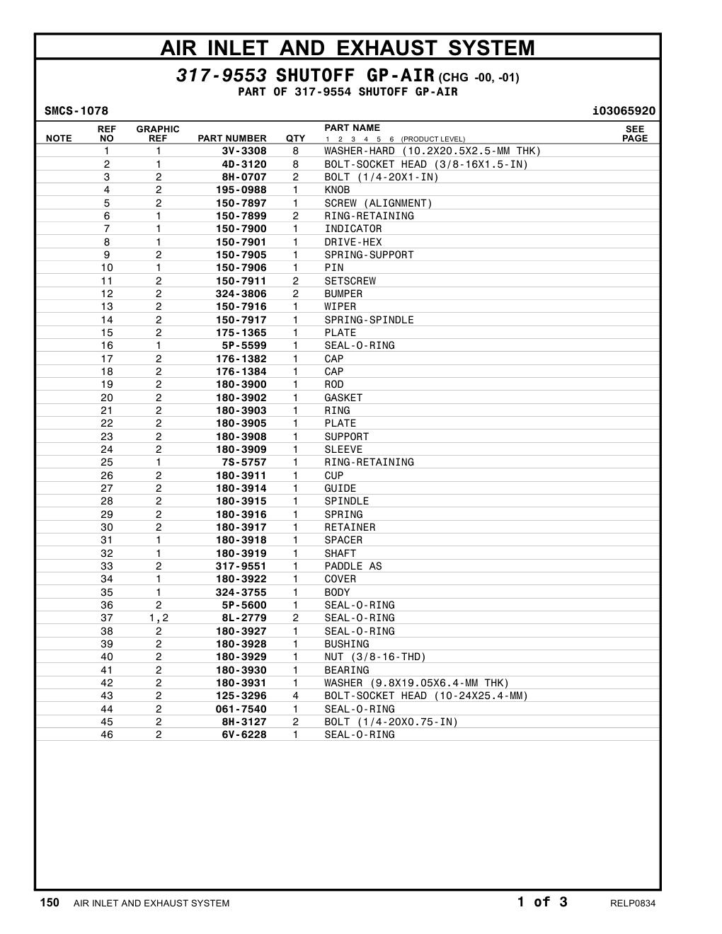 180-3929 NUT (3/8-16-THD) CAT parts manual diagram