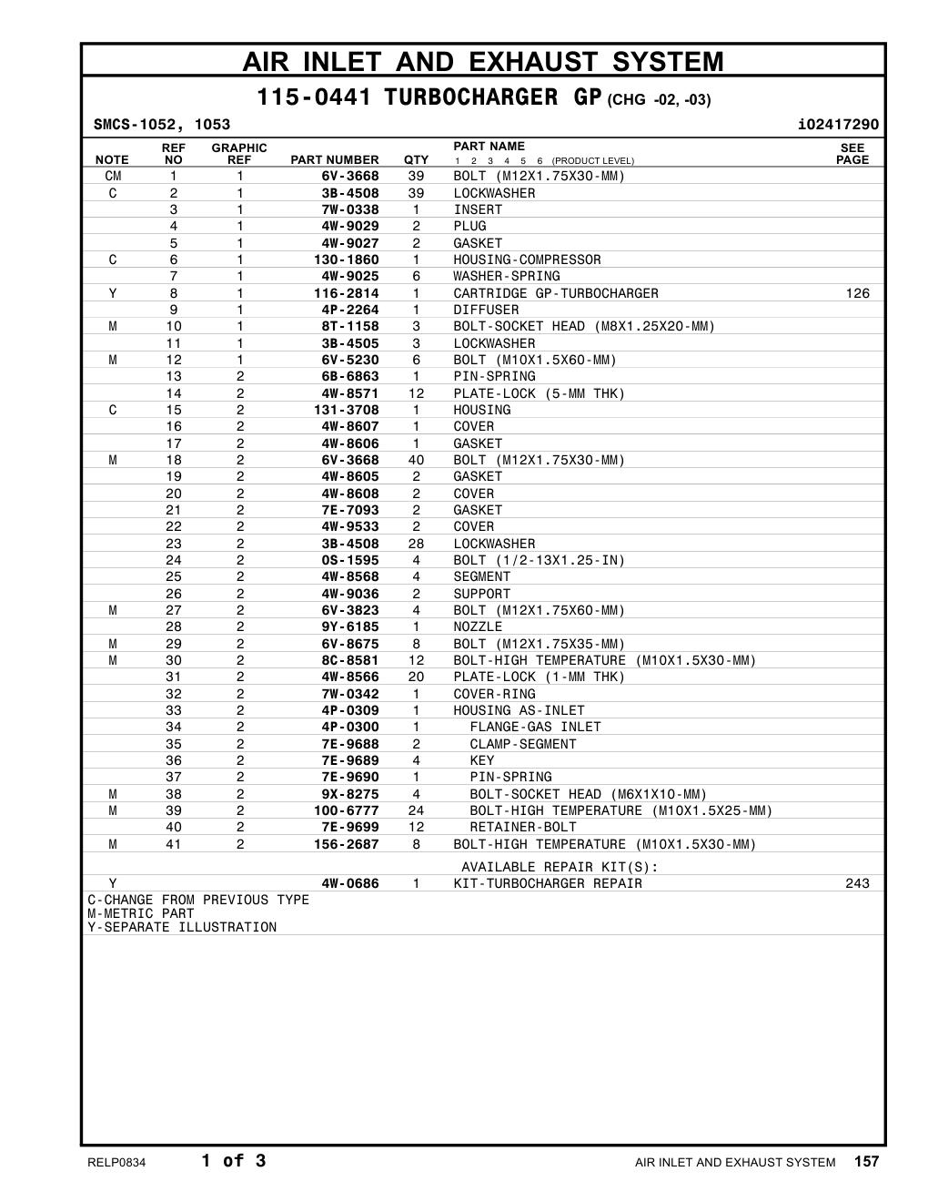 4P-0309 HOUSING AS-INLET CAT parts manual diagram