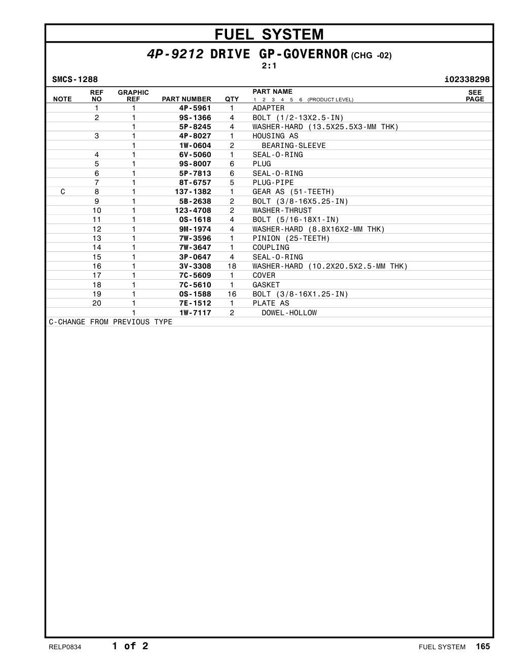 7C-5610 GASKET CAT parts manual diagram