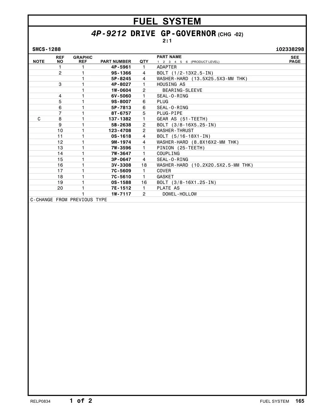 7W-3596 PINION (25-TEETH) CAT parts diagram