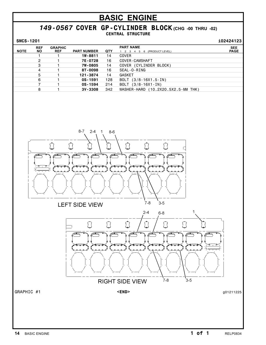 121-3874 GASKET CAT parts manual diagram