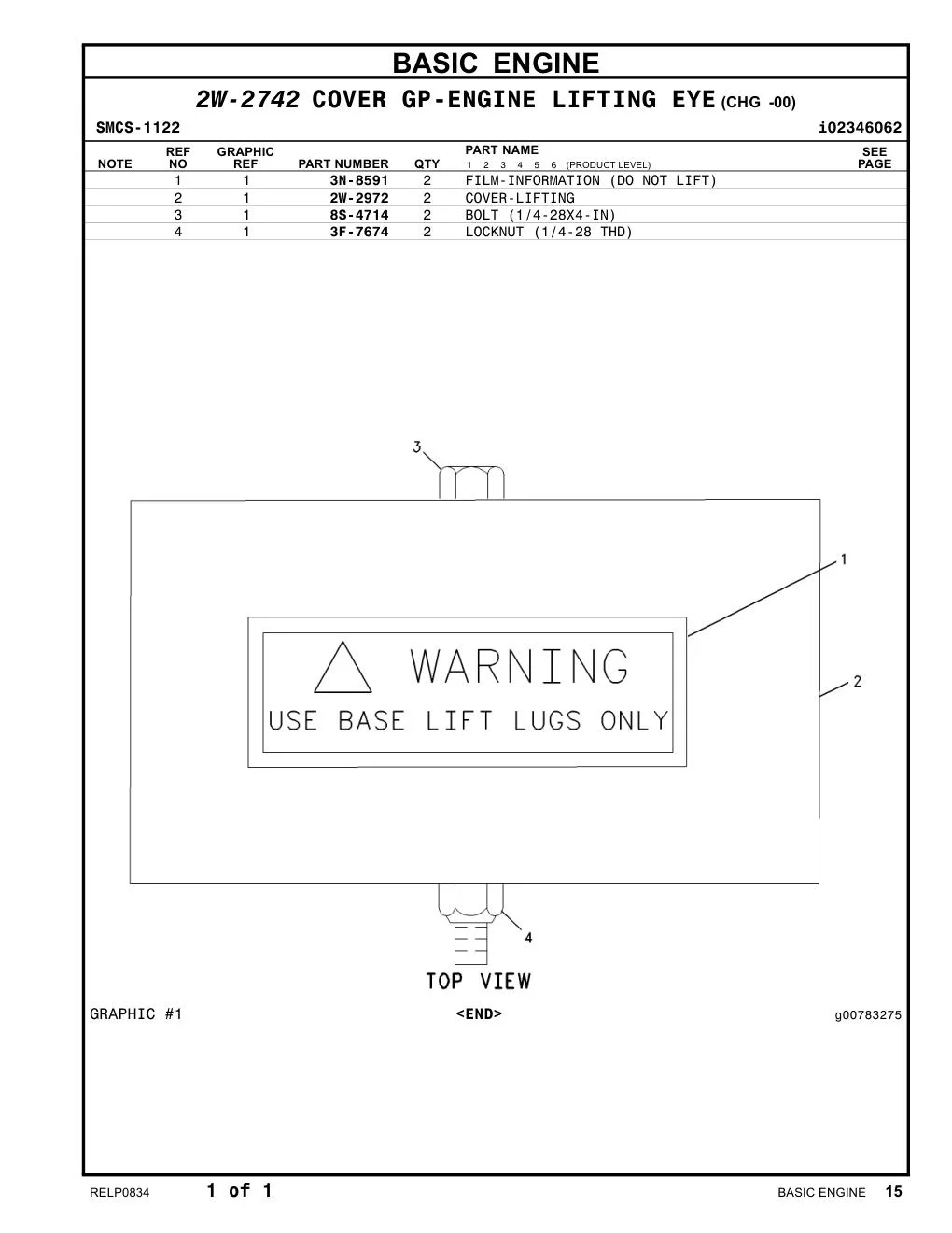 8S-4714 - BOLT (1/4-28X4-IN)