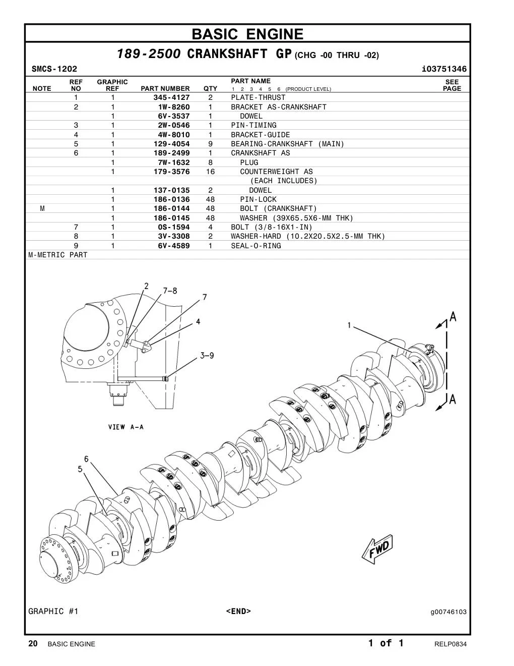 186-0144 - BOLT (CRANKSHAFT)