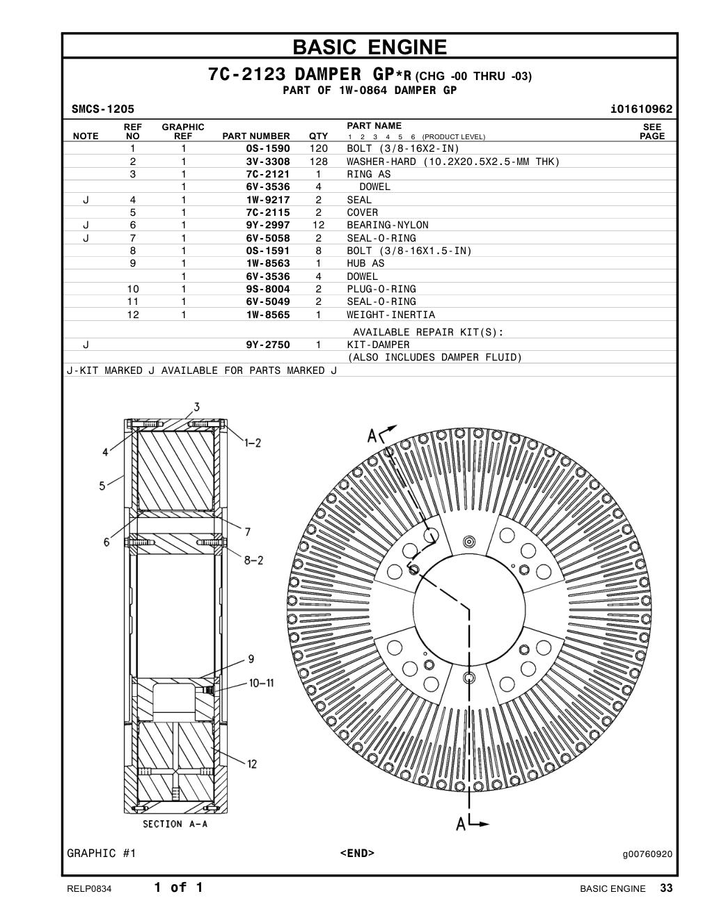 7C-2115 COVER CAT parts manual diagram