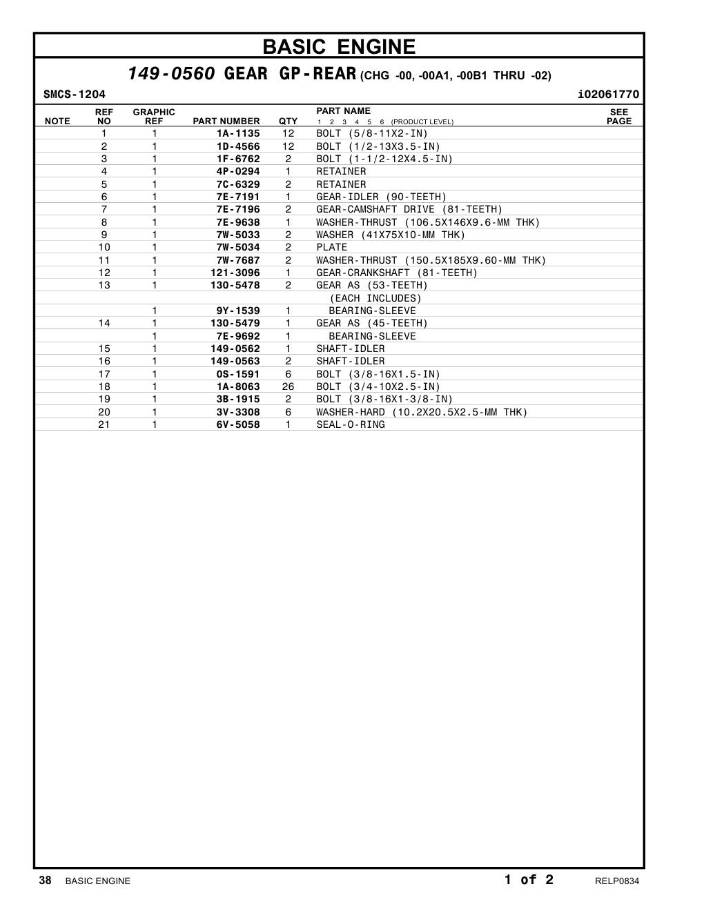149-0563 SHAFT-IDLER CAT parts manual diagram