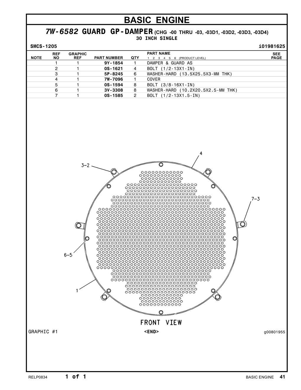 7W-7096 COVER CAT parts manual diagram