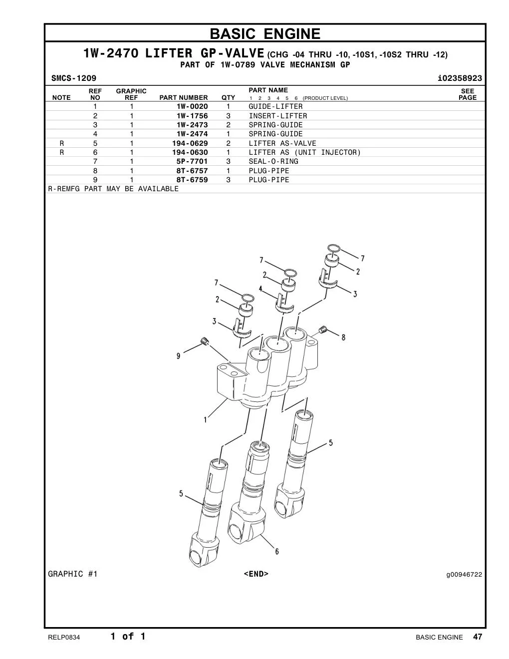 194-0630 - LIFTER AS (UNIT INJECTOR)