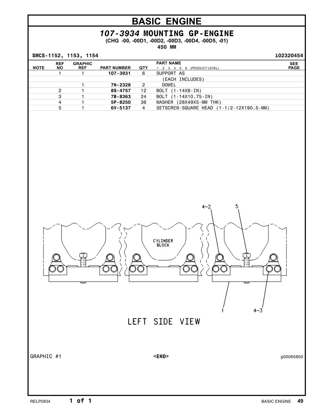 107-3931 SUPPORT AS CAT parts manual diagram