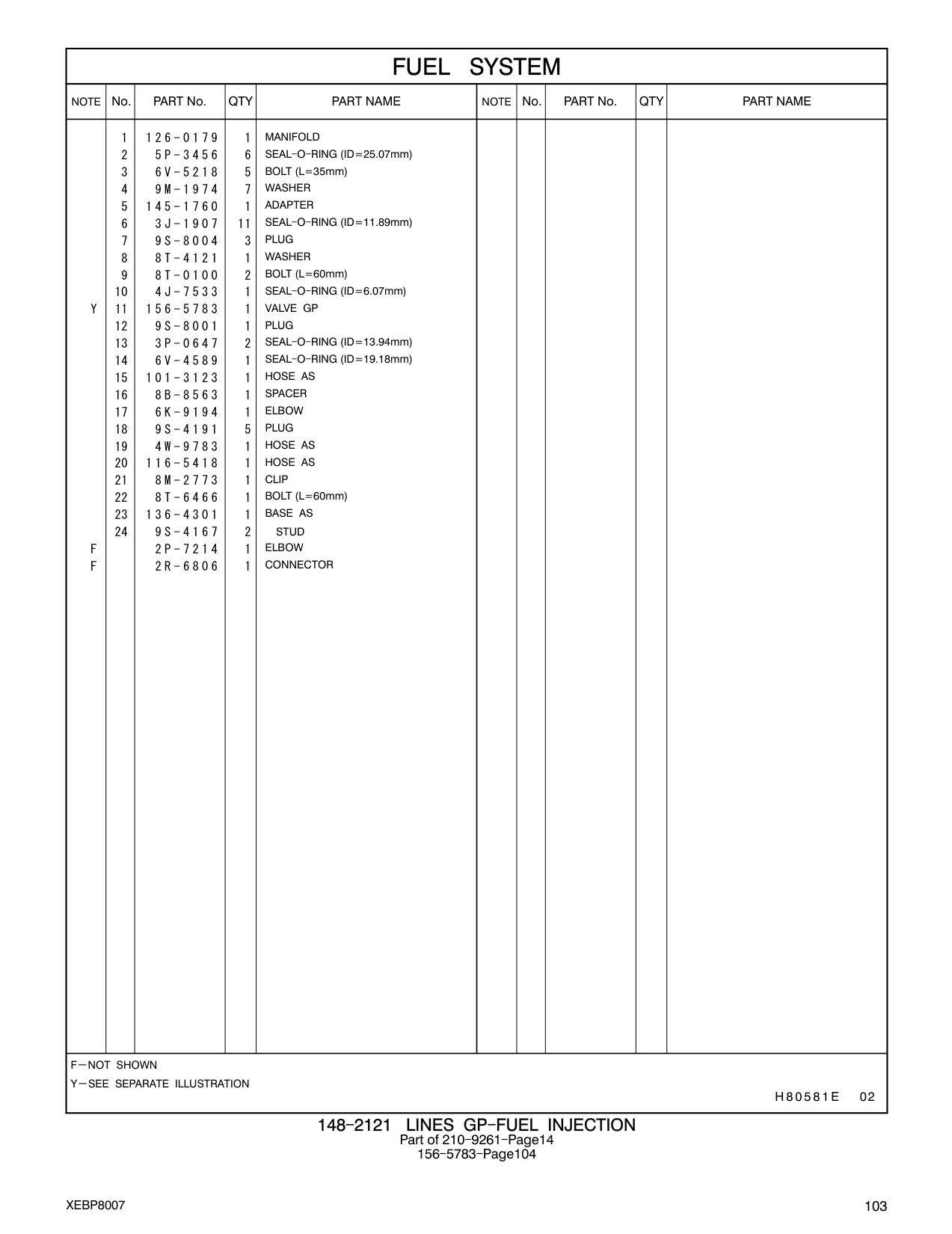 101-3123 HOSE AS CAT parts manual diagram