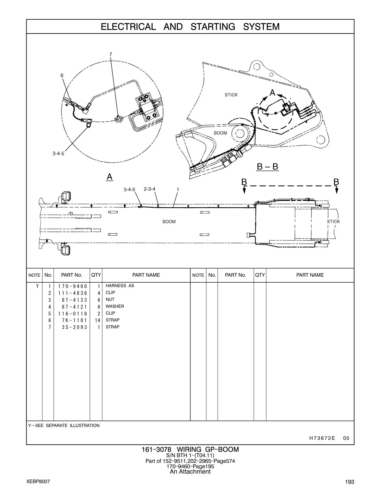 170-9460 HARNESS AS CAT parts manual diagram
