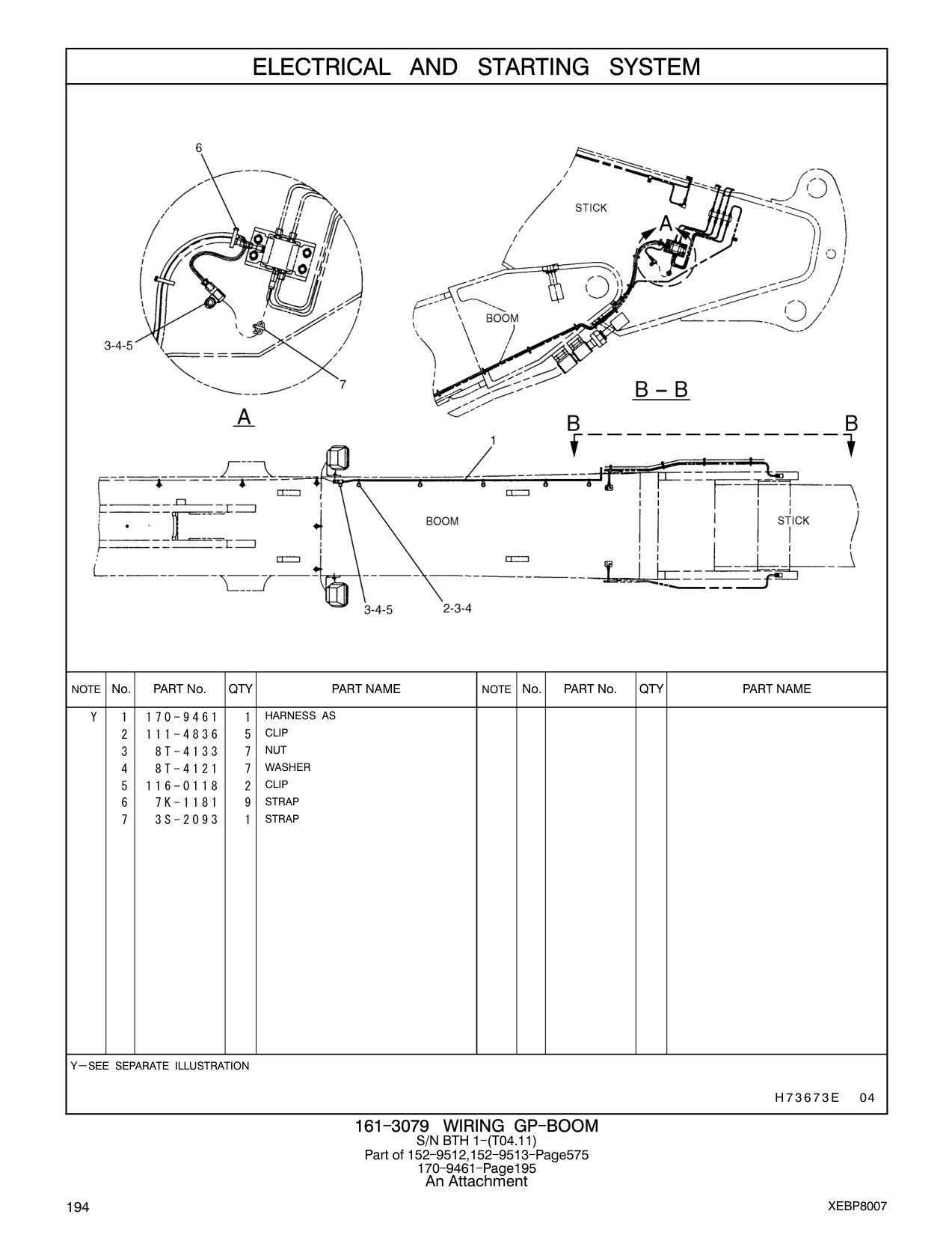 170-9461 HARNESS AS CAT parts manual diagram