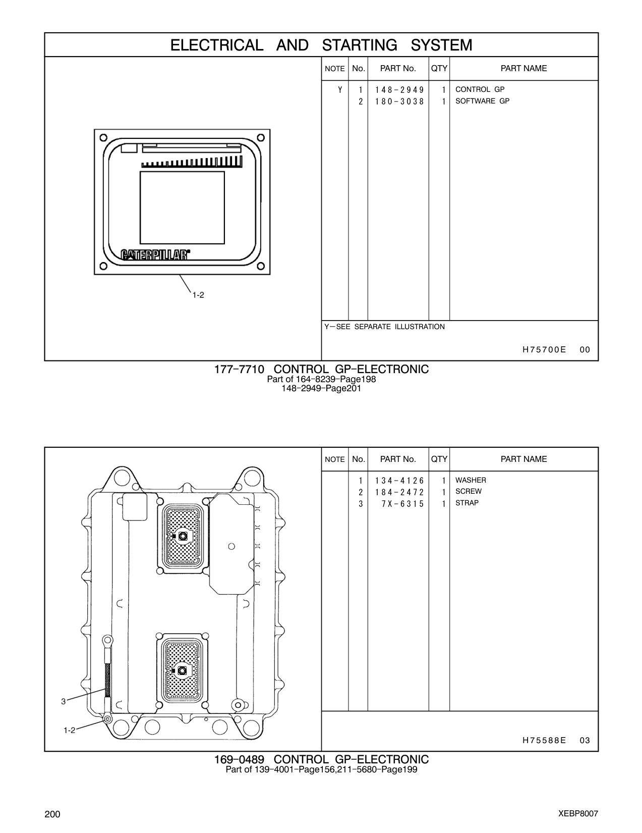 180-3038 SOFTWARE GP CAT parts manual diagram