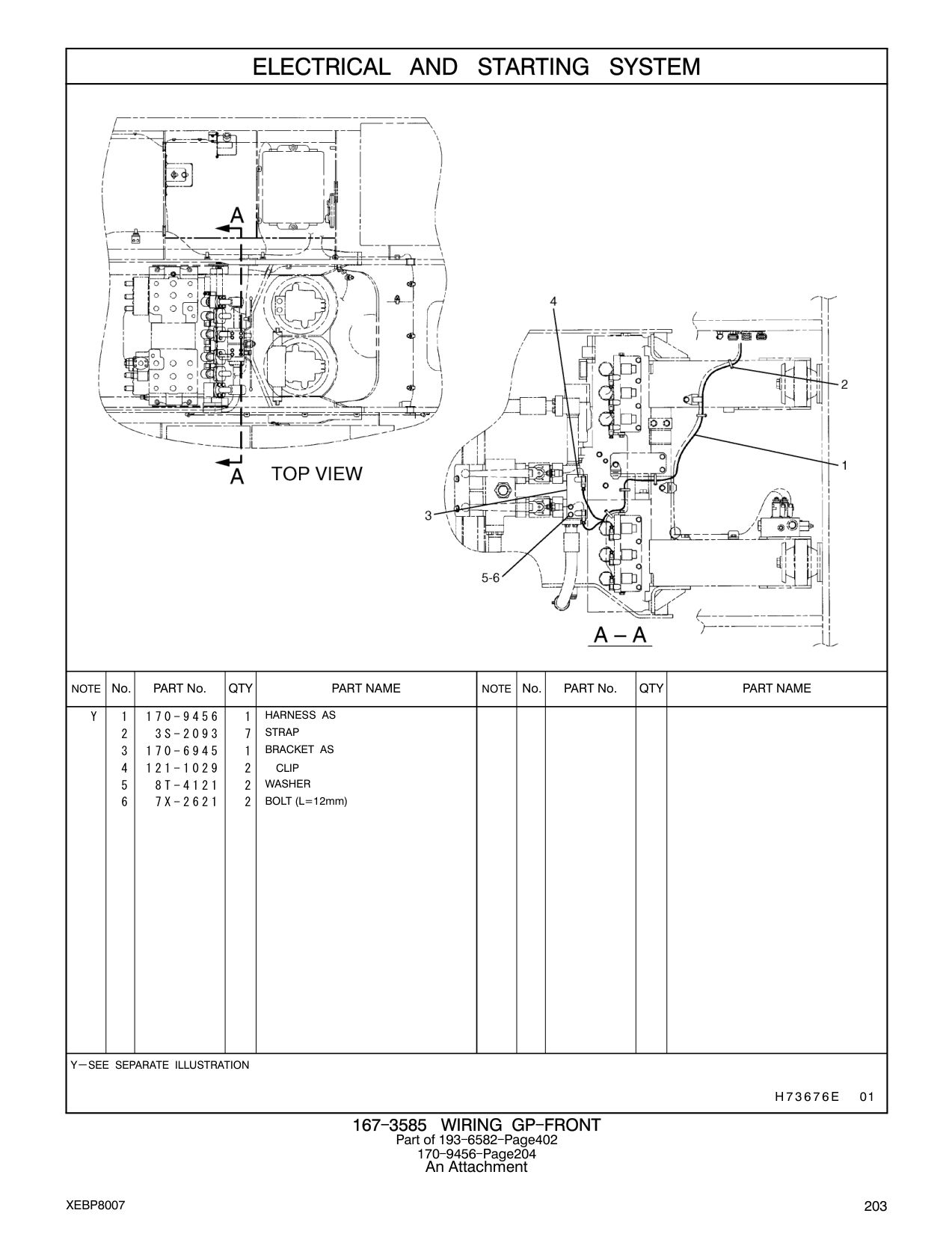 170-9456 HARNESS AS CAT parts manual diagram