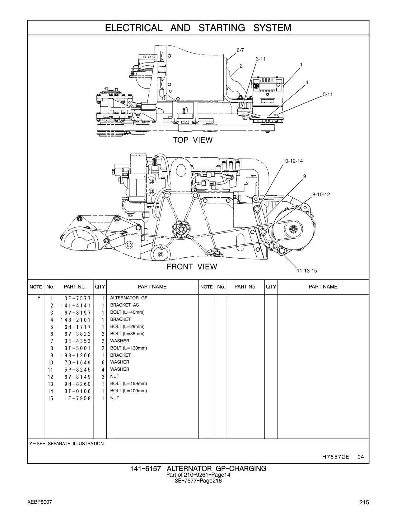 3E-7577 ALTERNATOR GP CAT parts manual diagram