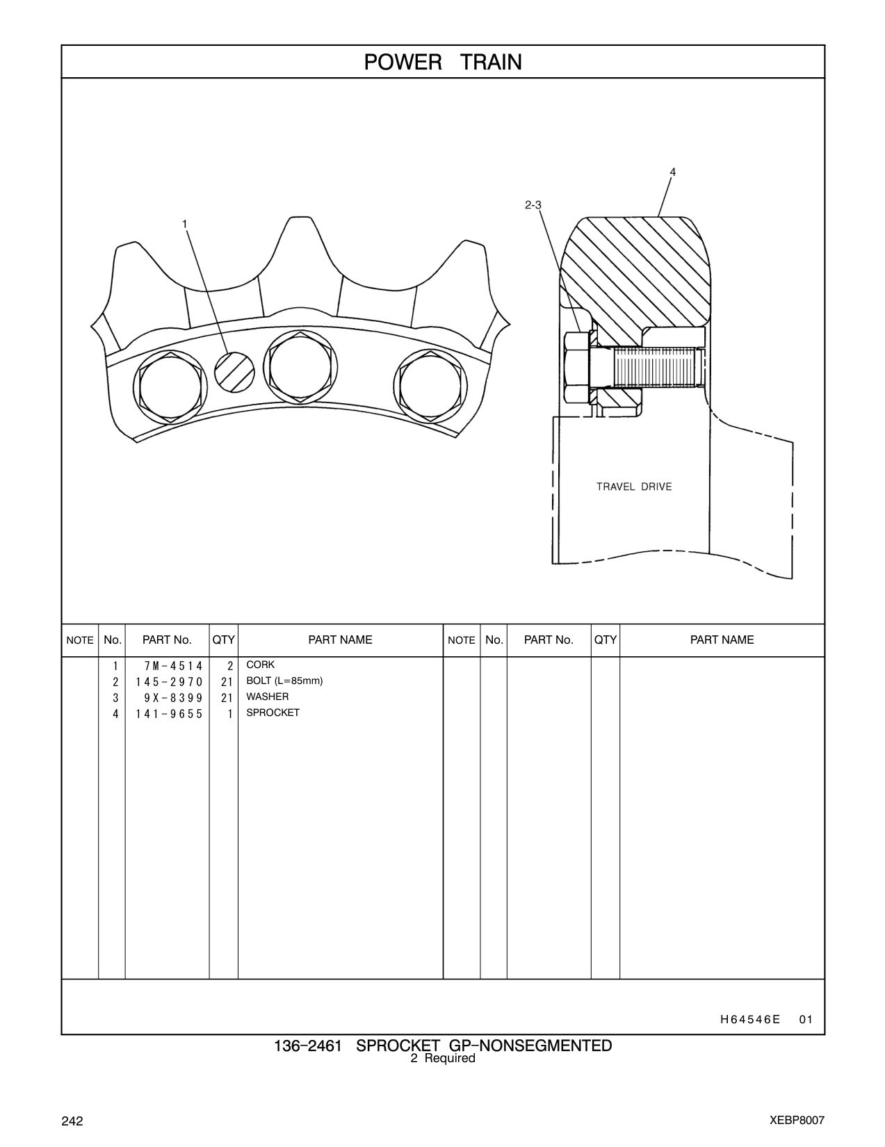 145-2970 BOLT (L=85mm) CAT parts manual diagram