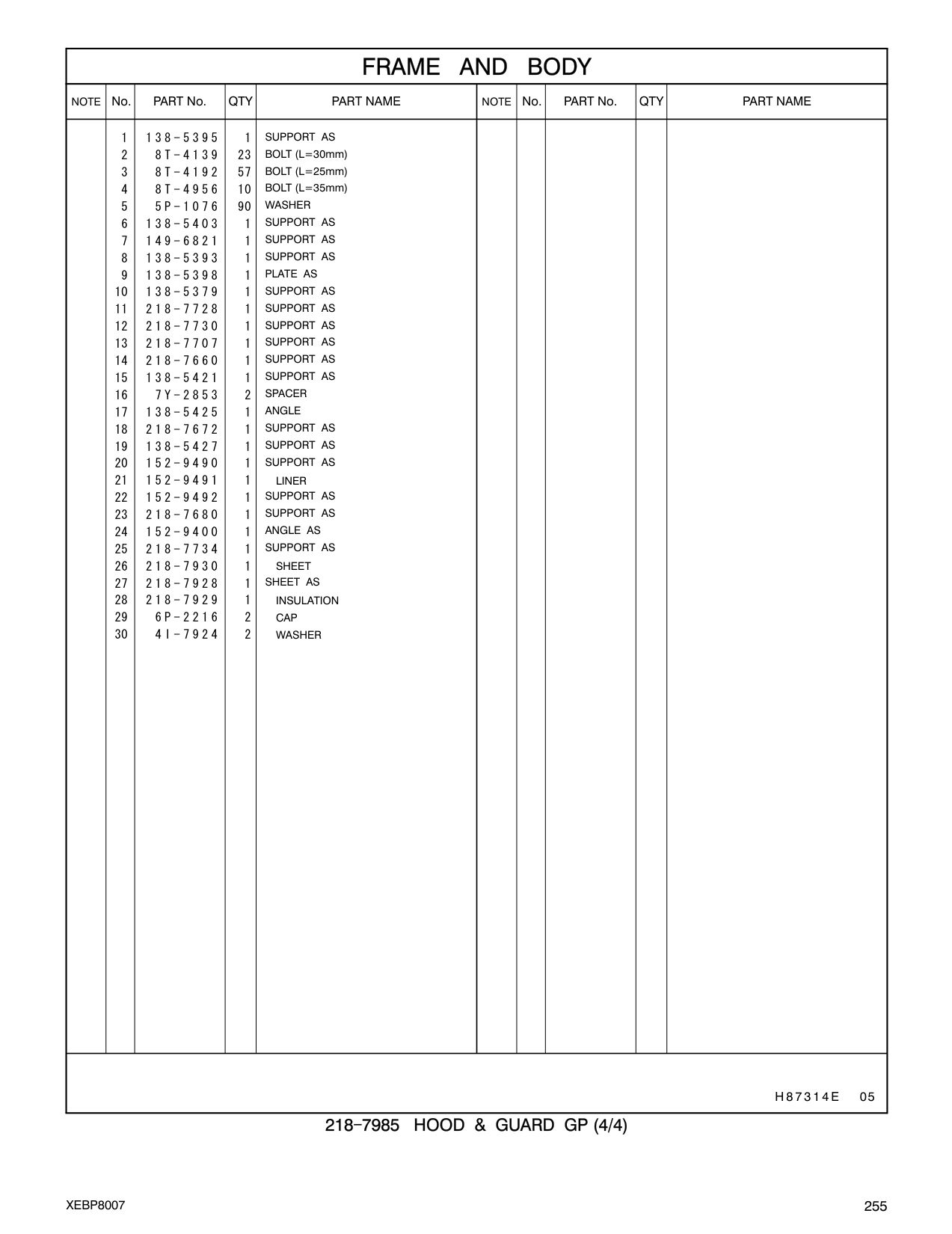 138-5403 SUPPORT AS CAT parts manual diagram