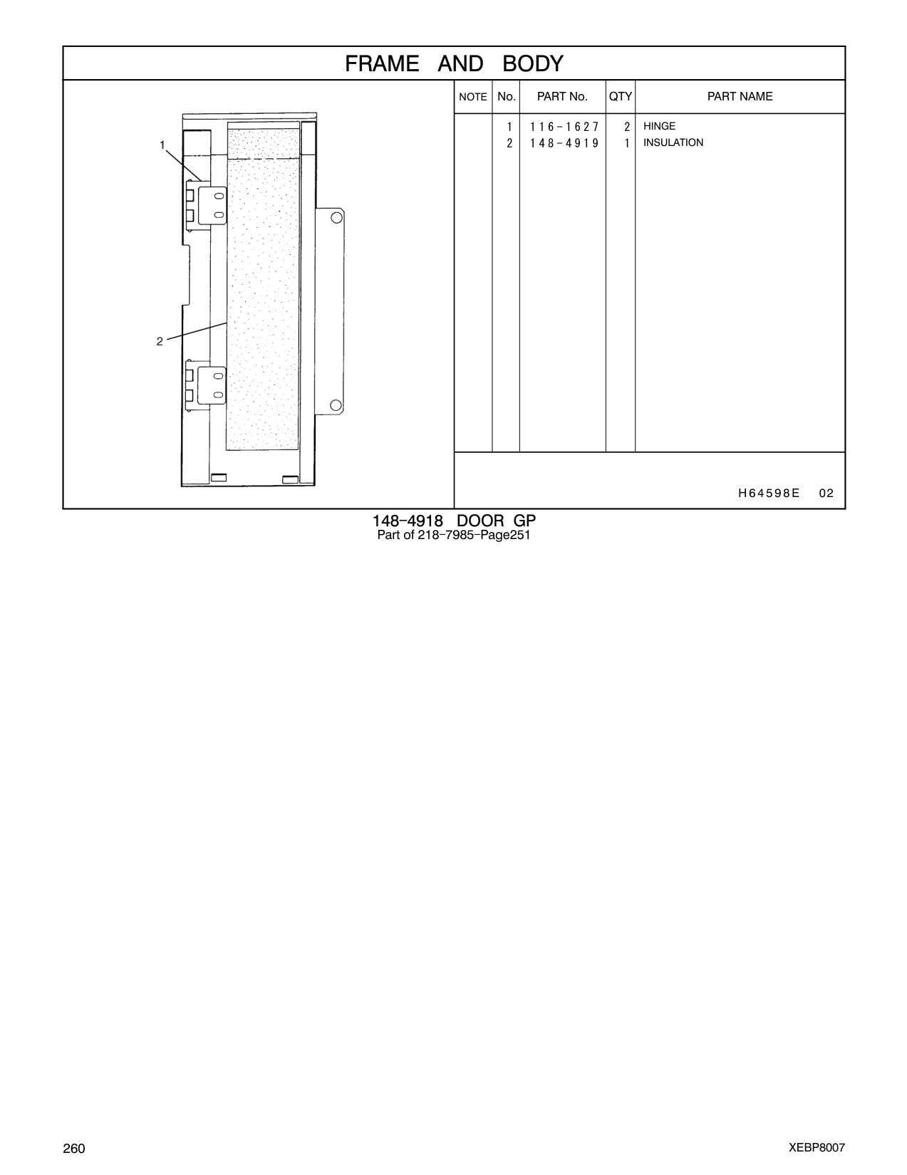 148-4919 INSULATION CAT parts manual diagram