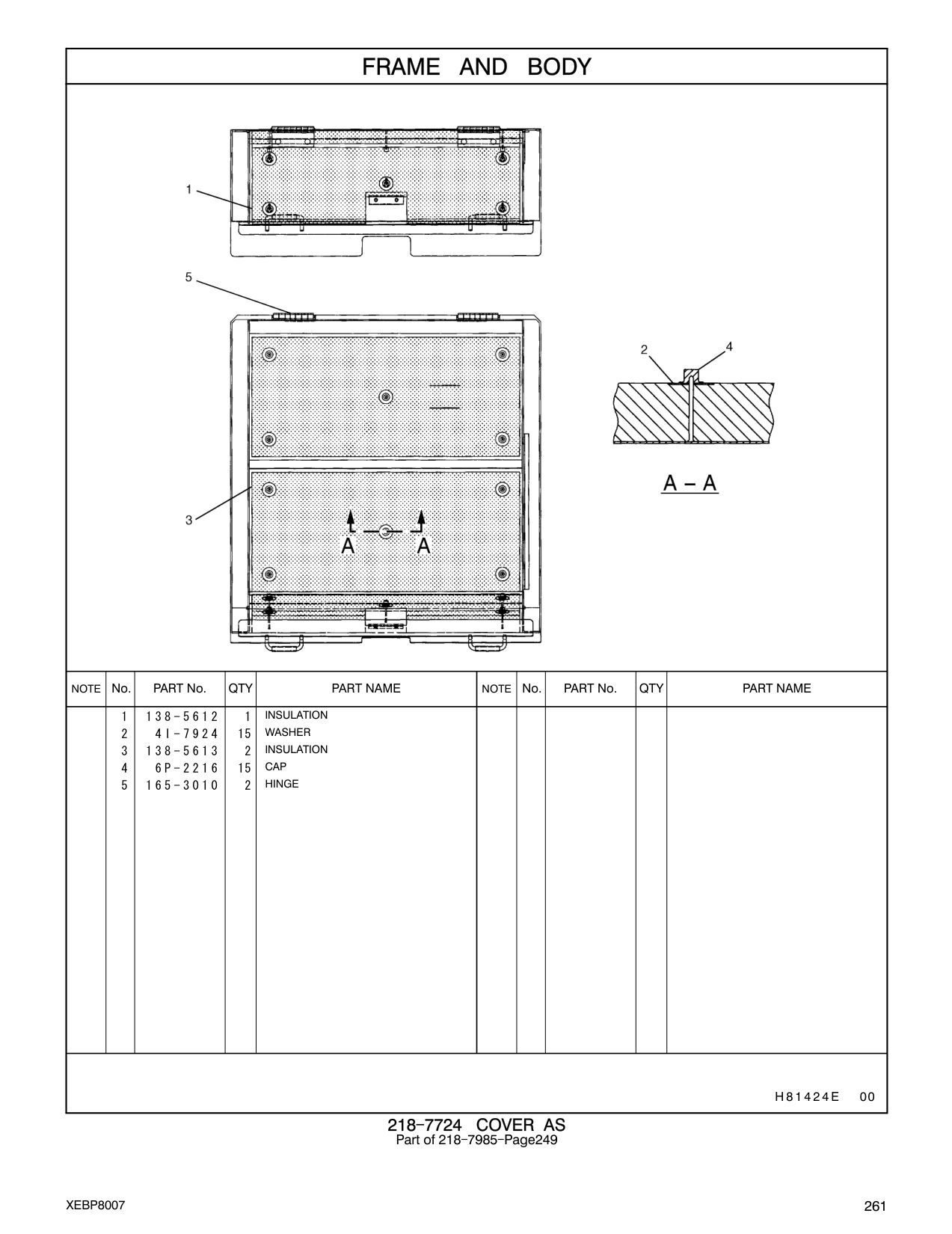 138-5612 INSULATION CAT parts manual diagram