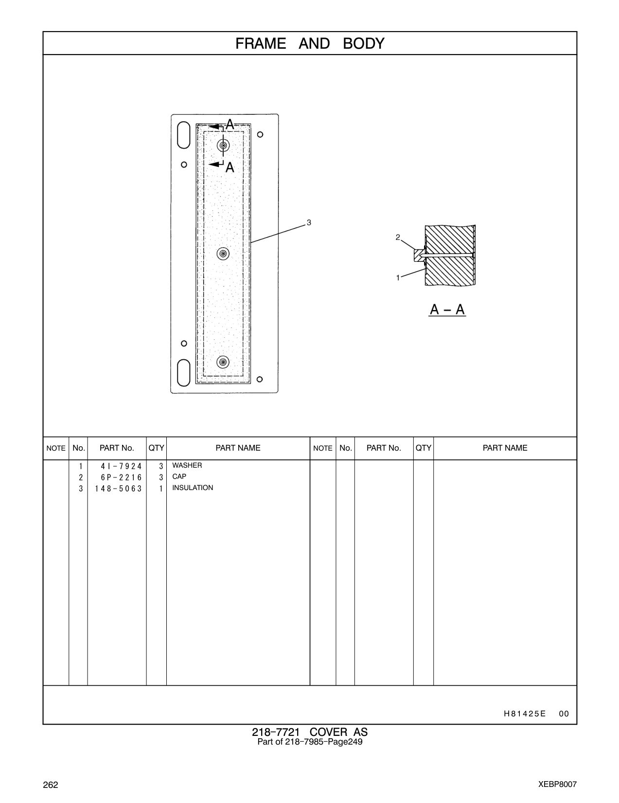 148-5063 INSULATION CAT parts manual diagram