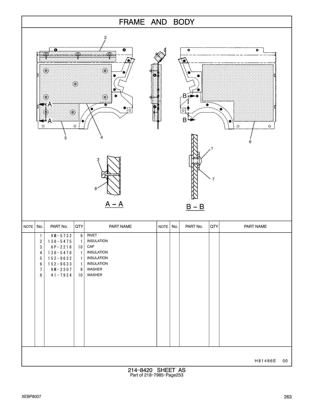 152-9633 INSULATION CAT parts manual diagram