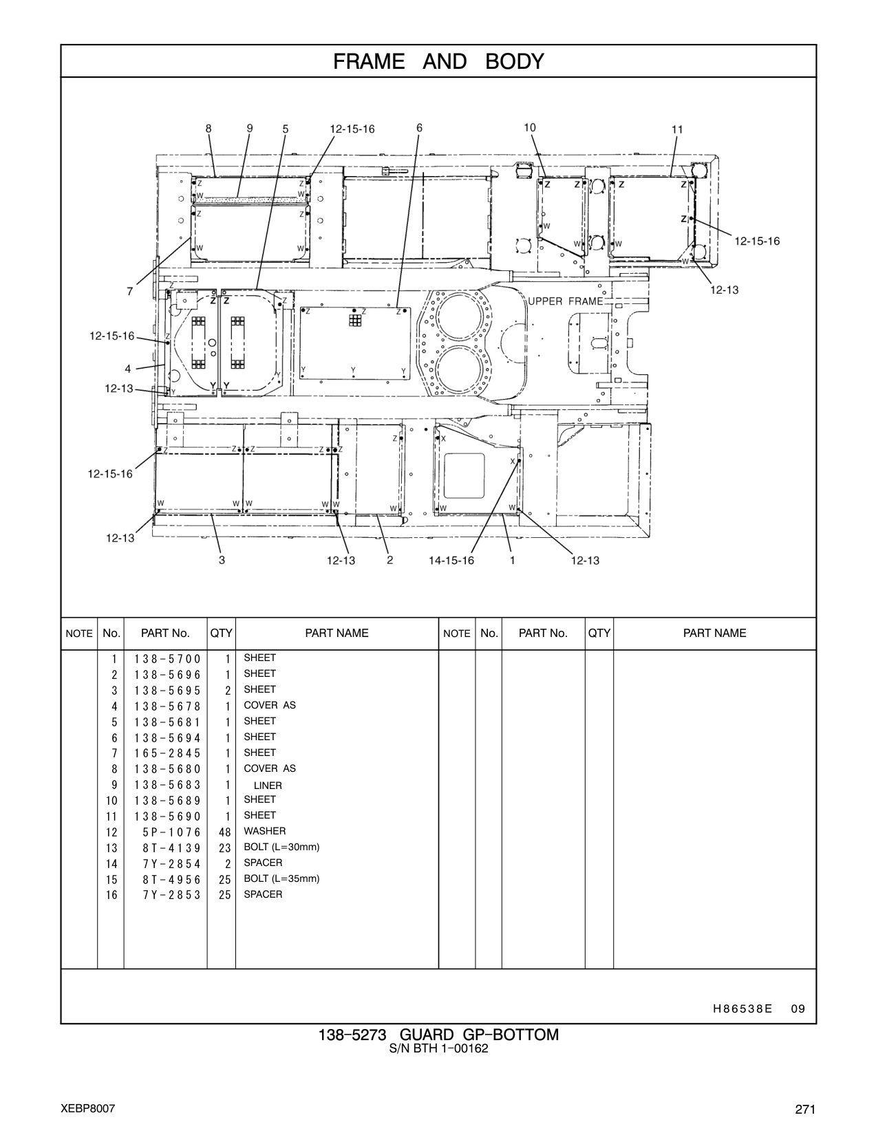 138-5696 SHEET CAT parts manual diagram