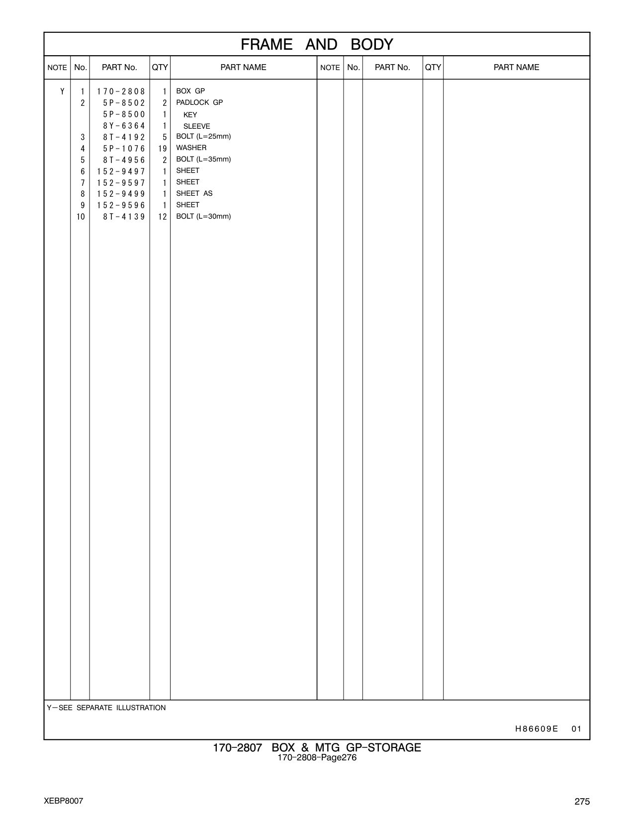 152-9499 SHEET AS CAT parts manual diagram