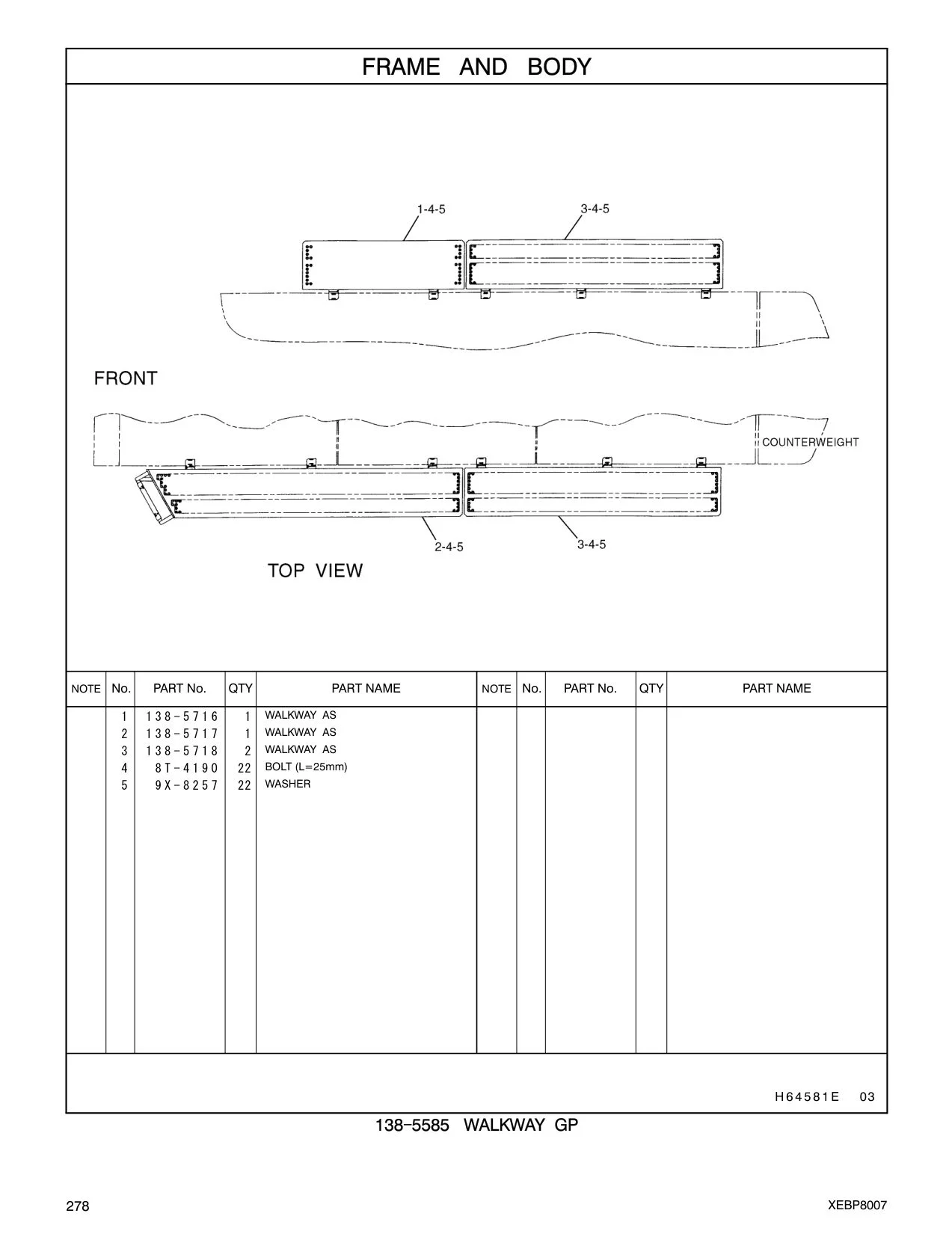 138-5717 WALKWAY AS CAT parts manual diagram