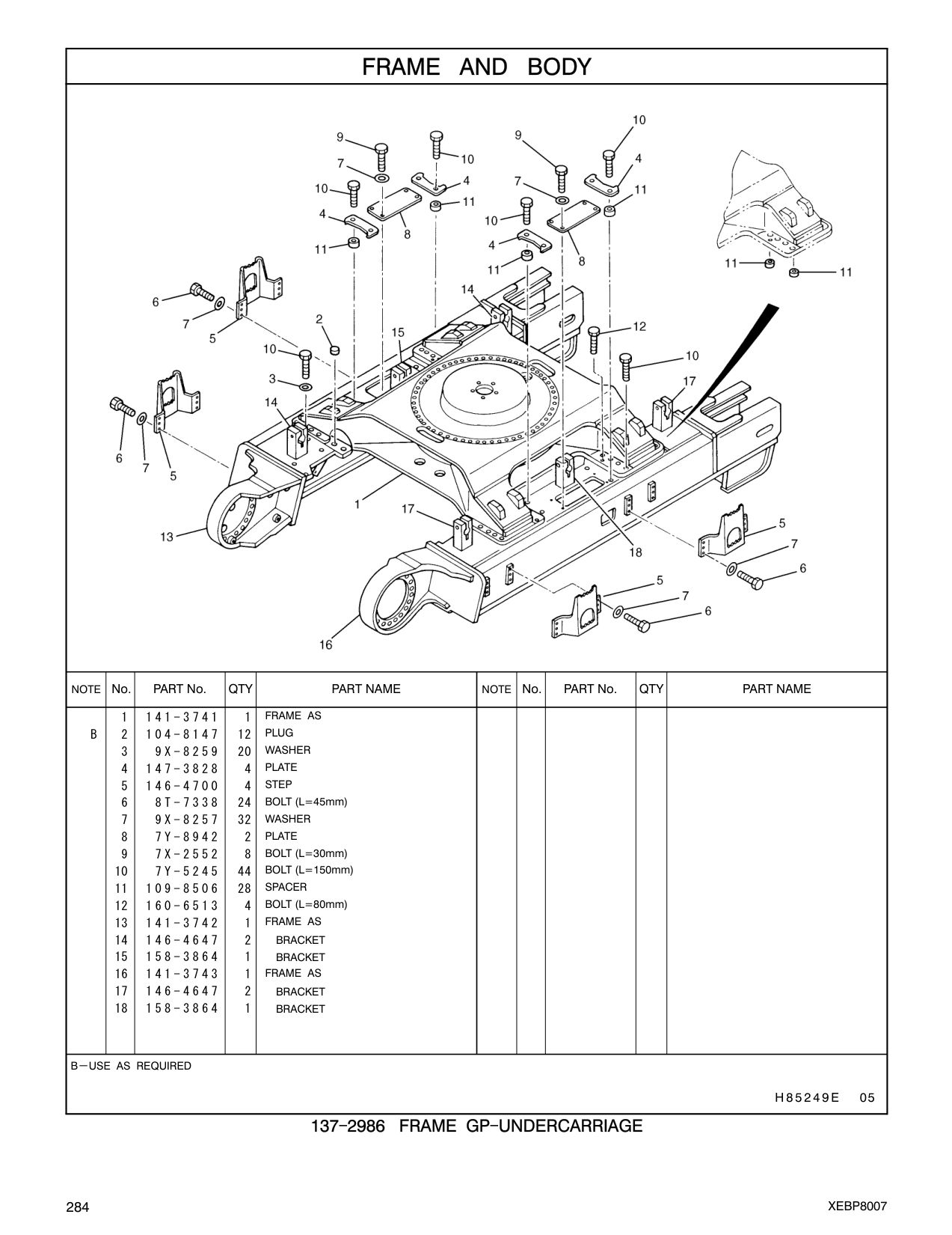 109-8506 SPACER CAT parts manual diagram